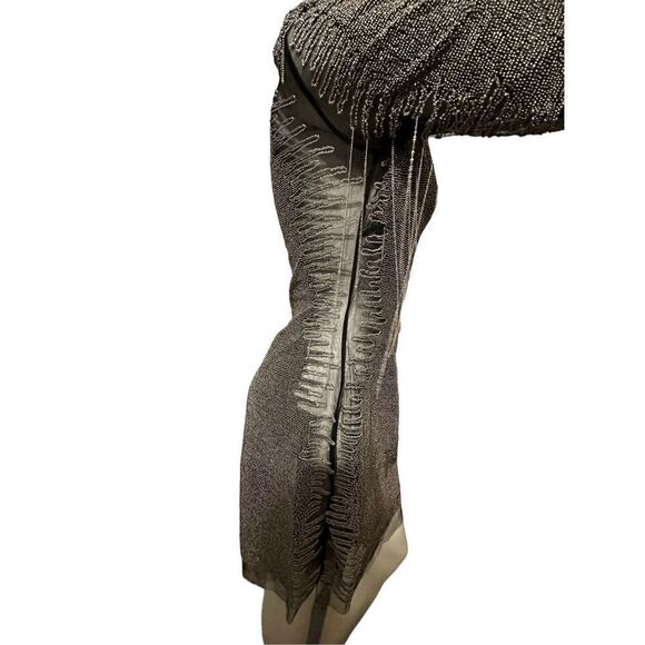 Jovani Women's Beaded Chain Embellished Short & Cocktail Black Dress Size 14 NWT - Picture 3 of 15